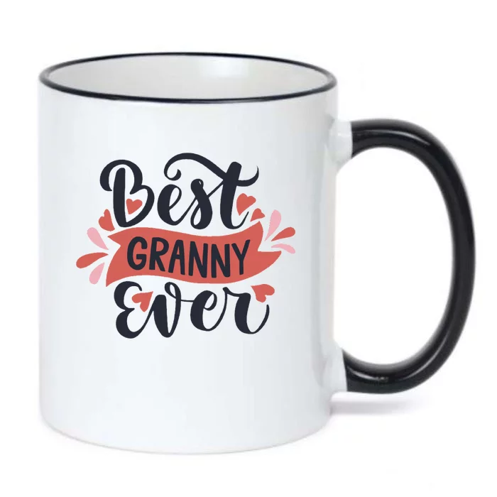 Best Granny Ever Hearts Black Color Changing Mug