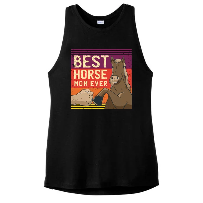 Best Horse Mom Ever Ladies Tri-Blend Wicking Tank