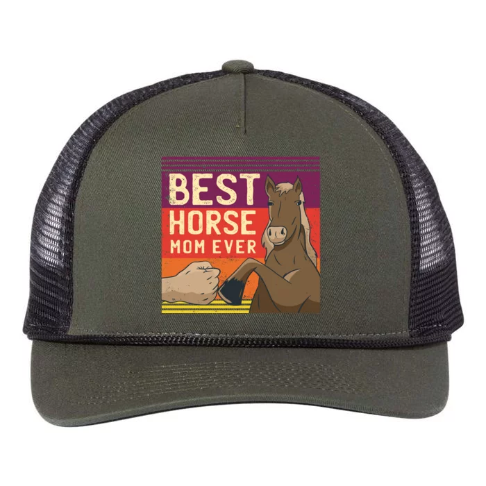 Best Horse Mom Ever Retro Rope Trucker Hat Cap