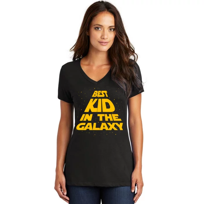 Best Kid In The Galaxy Women's V-Neck T-Shirt