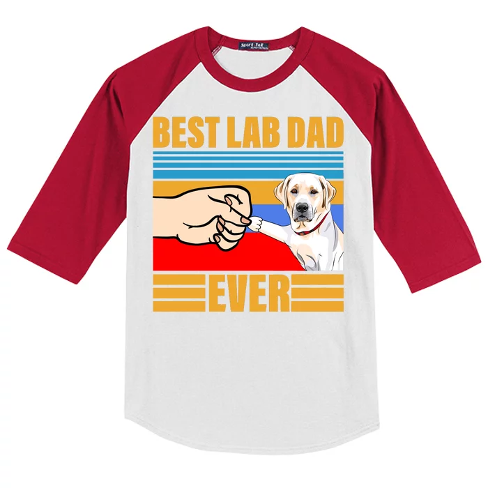 Best Lab Dad Ever Kids Colorblock Raglan Jersey