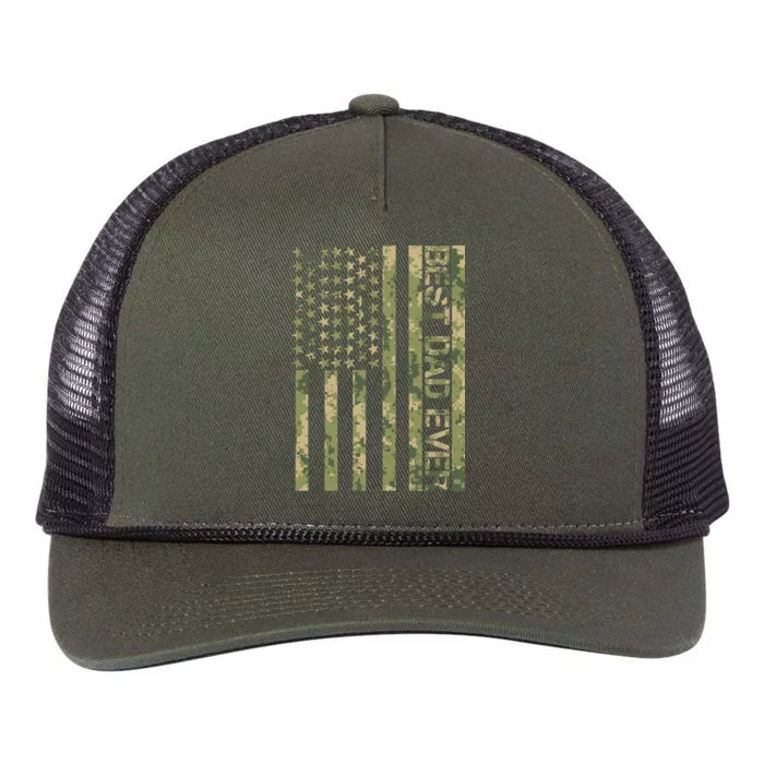 Best Military Dad Ever Retro Rope Trucker Hat Cap