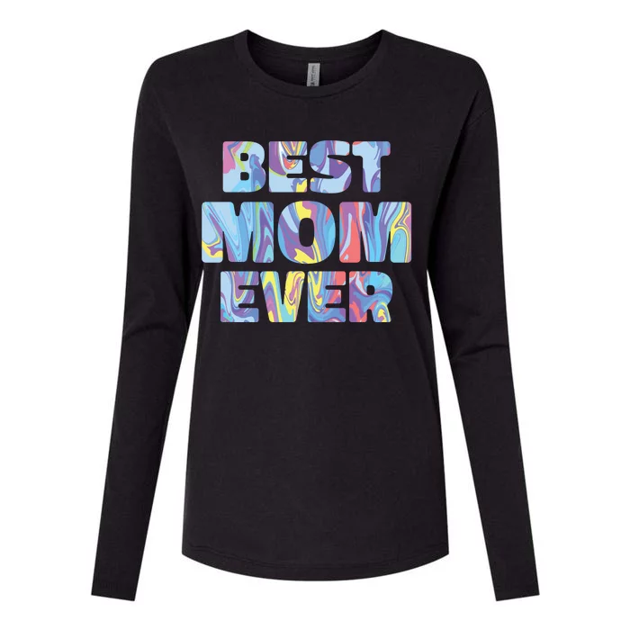 Best Mom Ever Colorful Womens Cotton Relaxed Long Sleeve T-Shirt