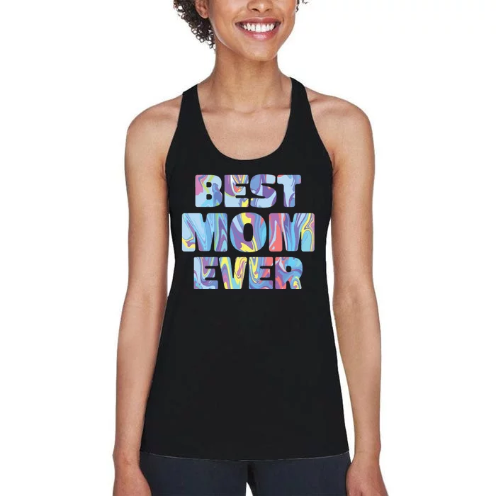 Best Mom Ever Colorful Women's Racerback Tank