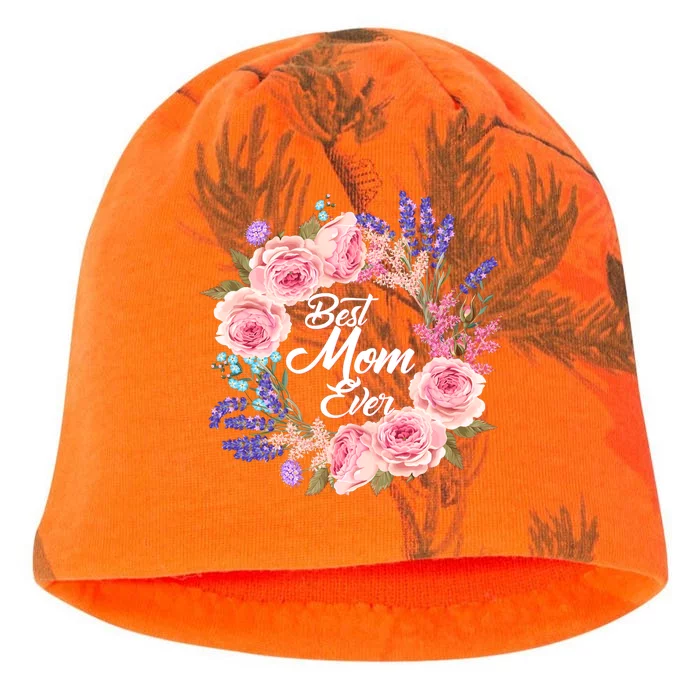 Best Mom Ever Flower Wreath Kati - Camo Knit Beanie