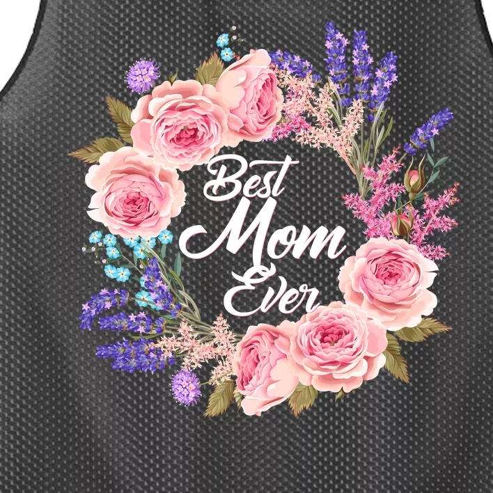 Best Mom Ever Flower Wreath Mesh Reversible Basketball Jersey Tank