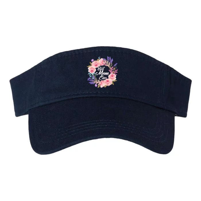 Best Mom Ever Flower Wreath Valucap Bio-Washed Visor