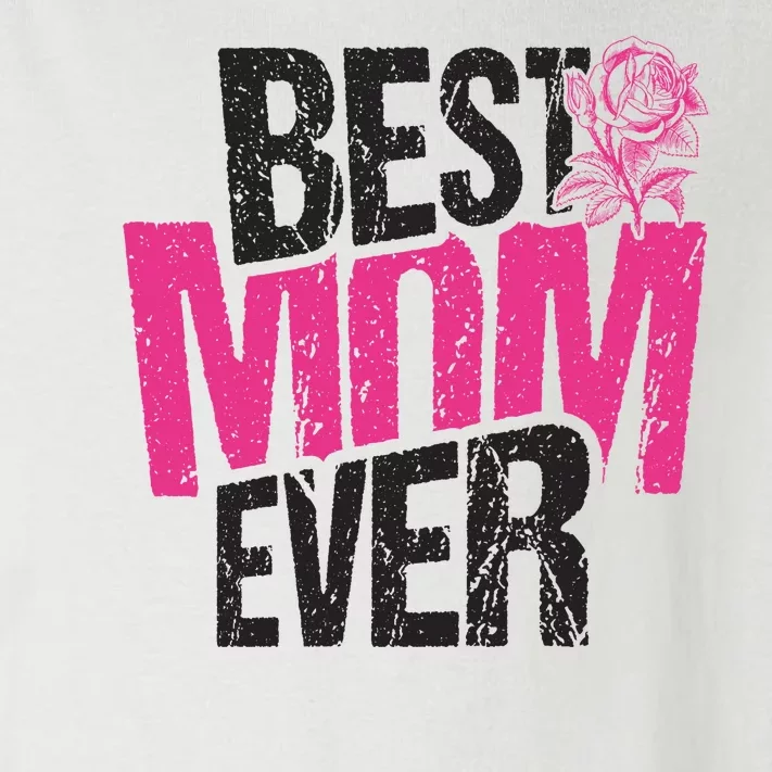 Best Mom Ever Rose Distressed Toddler Long Sleeve Shirt