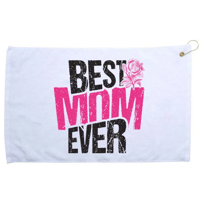 Best Mom Ever Rose Distressed Grommeted Golf Towel