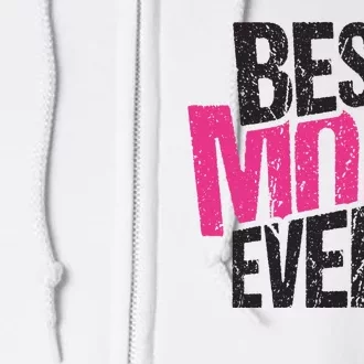 Best Mom Ever Rose Distressed Full Zip Hoodie