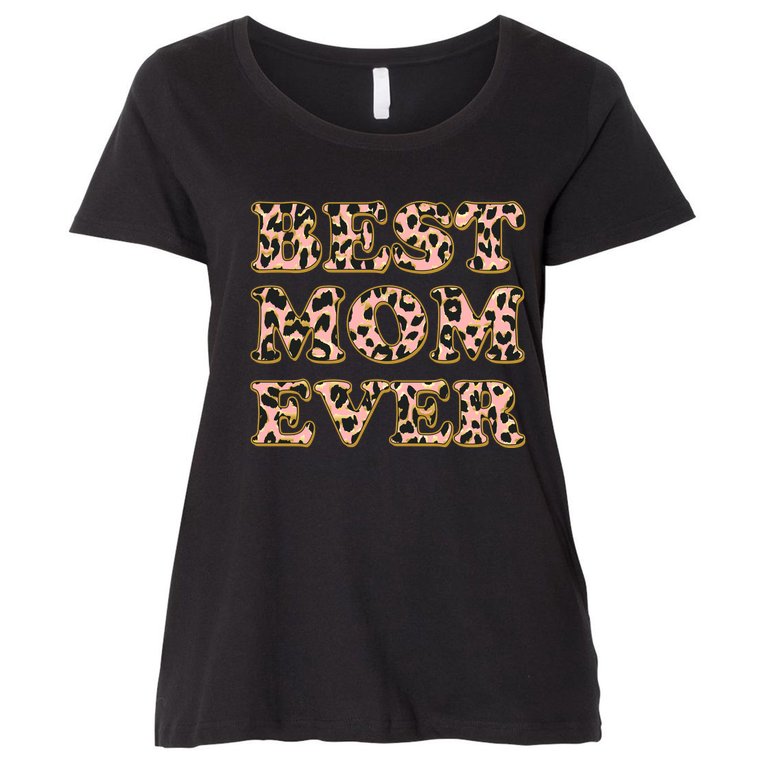 Best Mom Ever Stylish Leopard Print Women's Plus Size T-Shirt
