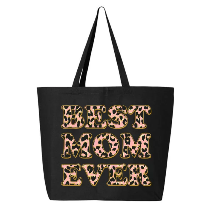 Best Mom Ever Stylish Leopard Print 25L Jumbo Tote