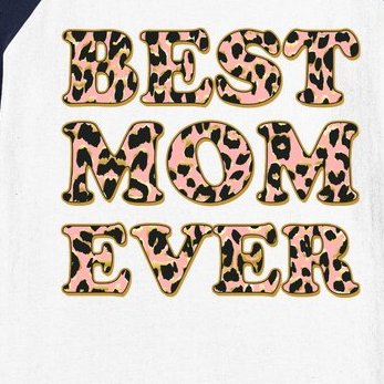 Best Mom Ever Stylish Leopard Print Baseball Sleeve Shirt