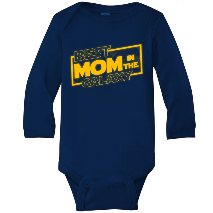 Best Mom In The Galaxy Parody Movie Logo Baby Long Sleeve Bodysuit