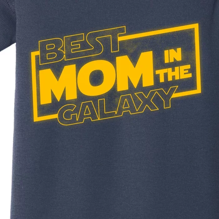 Best Mom In The Galaxy Parody Movie Logo Baby Bodysuit