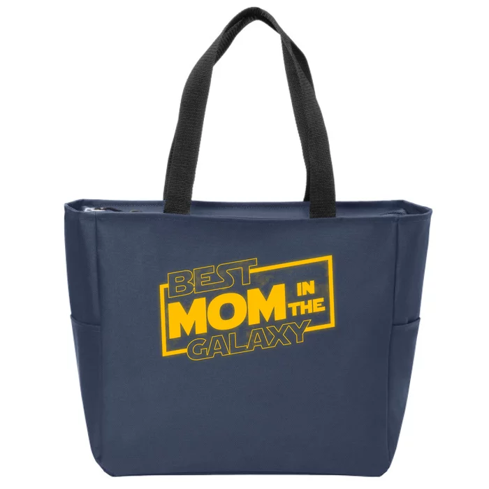 Best Mom In The Galaxy Parody Movie Logo Zip Tote Bag