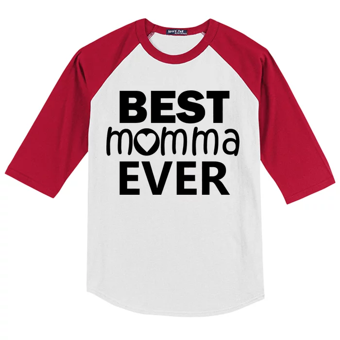 Best Momma Ever Kids Colorblock Raglan Jersey