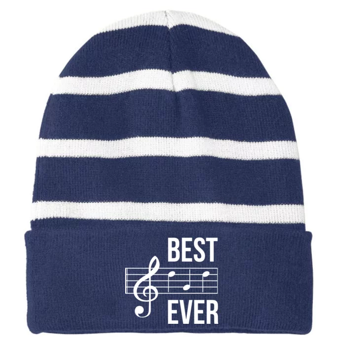 Best Music Ever Striped Beanie with Solid Band