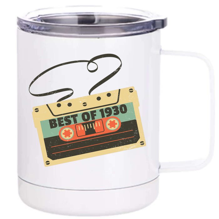 Best Of 1930 Vintage Retro 90th Birthday Front & Back 12oz Stainless Steel Tumbler Cup