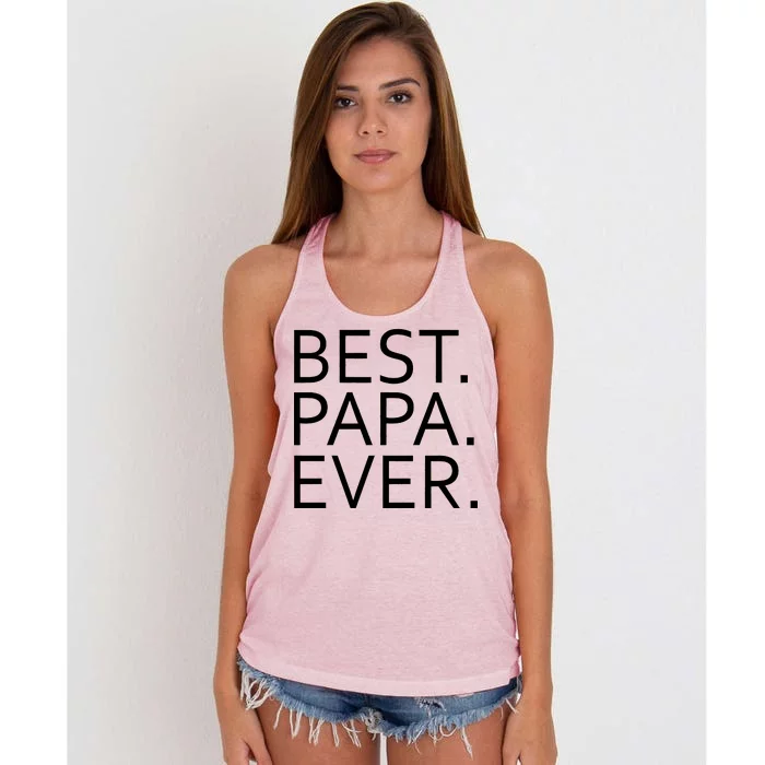 Best Papa Ever Women's Knotted Racerback Tank