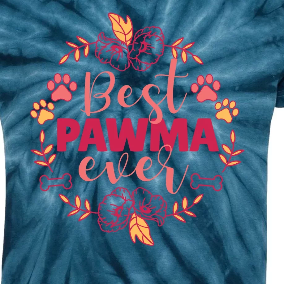 Best Pawma Ever Grandma Kids Tie-Dye T-Shirt