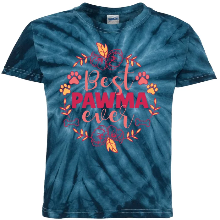 Best Pawma Ever Grandma Kids Tie-Dye T-Shirt