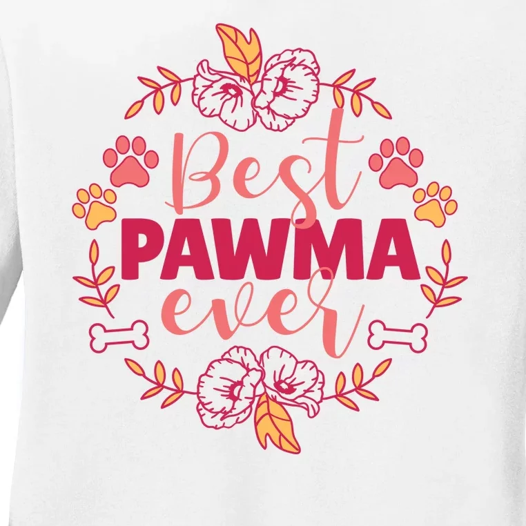 Best Pawma Ever Grandma Ladies Long Sleeve Shirt