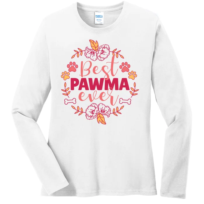 Best Pawma Ever Grandma Ladies Long Sleeve Shirt