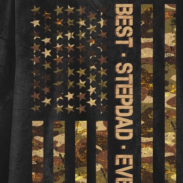 Best Stepdad Ever Camouflage Flag Hooded Wearable Blanket