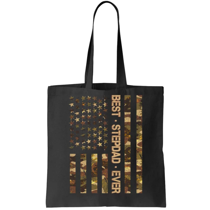 Best Stepdad Ever Camouflage Flag Tote Bag