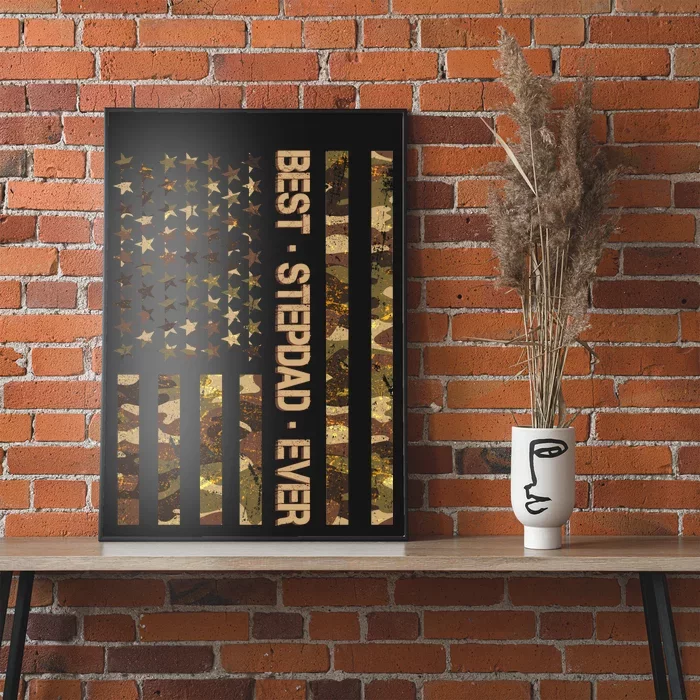 Best Stepdad Ever Camouflage Flag Poster