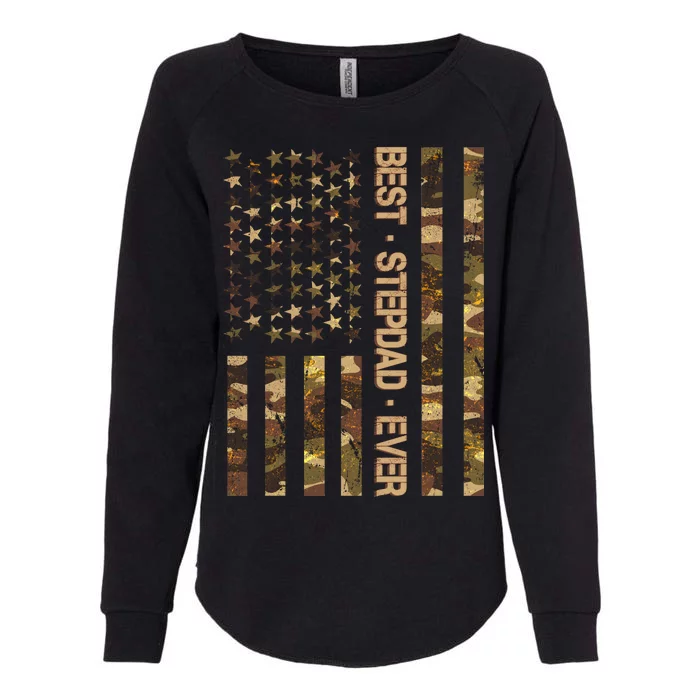 Best Stepdad Ever Camouflage Flag Womens California Wash Sweatshirt