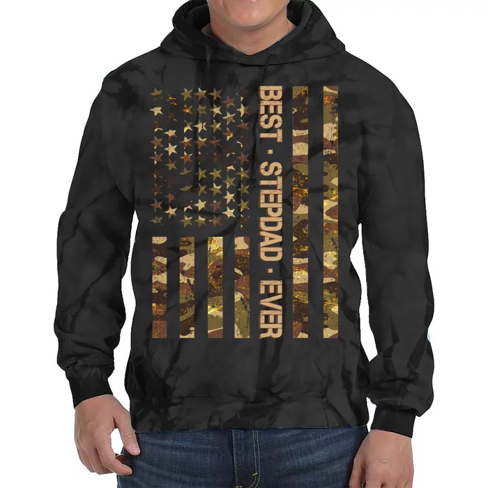 Best Stepdad Ever Camouflage Flag Tie Dye Hoodie