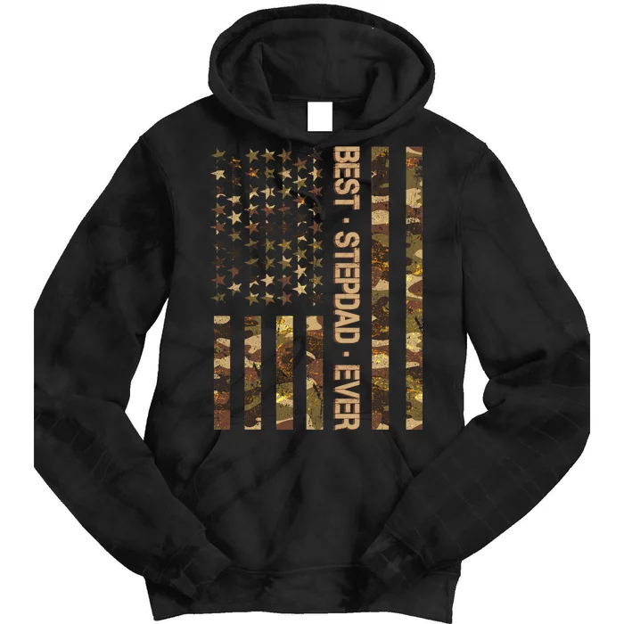 Best Stepdad Ever Camouflage Flag Tie Dye Hoodie