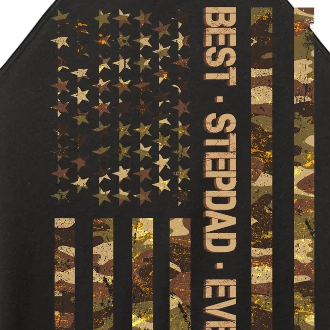 Best Stepdad Ever Camouflage Flag Women’s Perfect Tri Rocker Tank