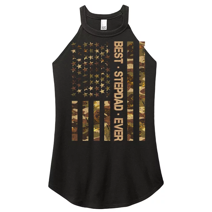 Best Stepdad Ever Camouflage Flag Women’s Perfect Tri Rocker Tank