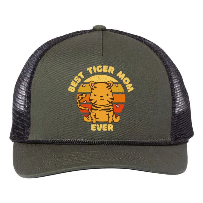 Best Tiger Mom Ever Retro Rope Trucker Hat Cap