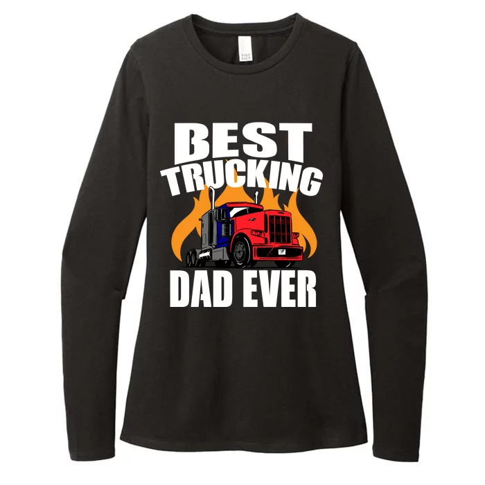 Best Trucking Dad Ever Womens CVC Long Sleeve Shirt