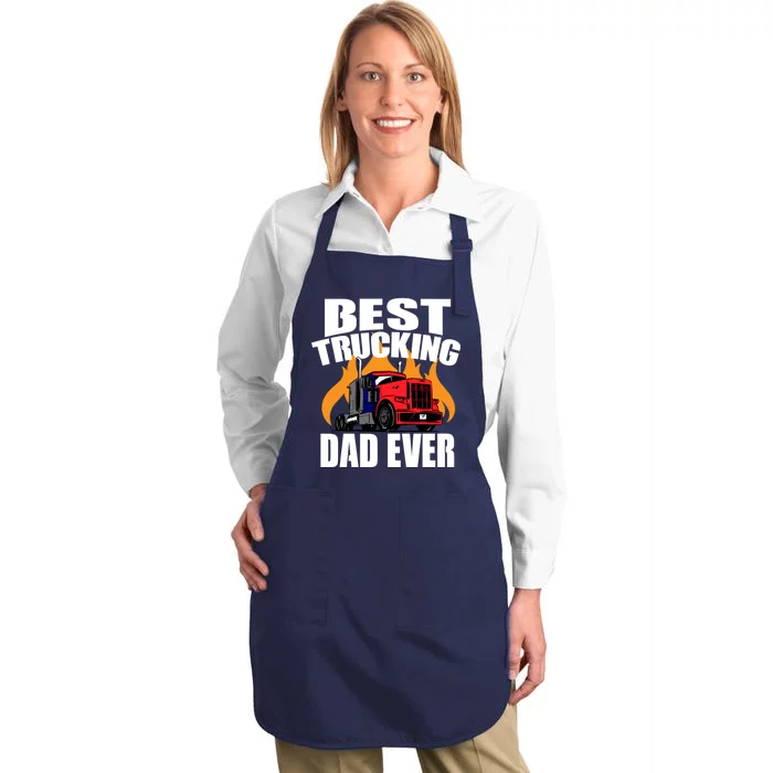 Best Trucking Dad Ever Full-Length Apron With Pocket