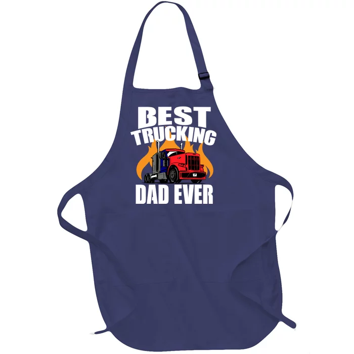 Best Trucking Dad Ever Full-Length Apron With Pocket