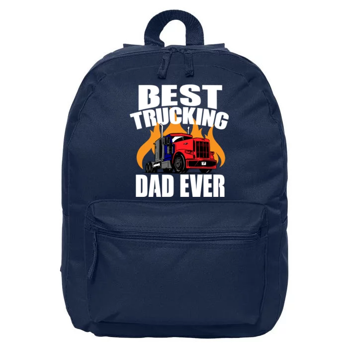 Best Trucking Dad Ever 16 in Basic Backpack