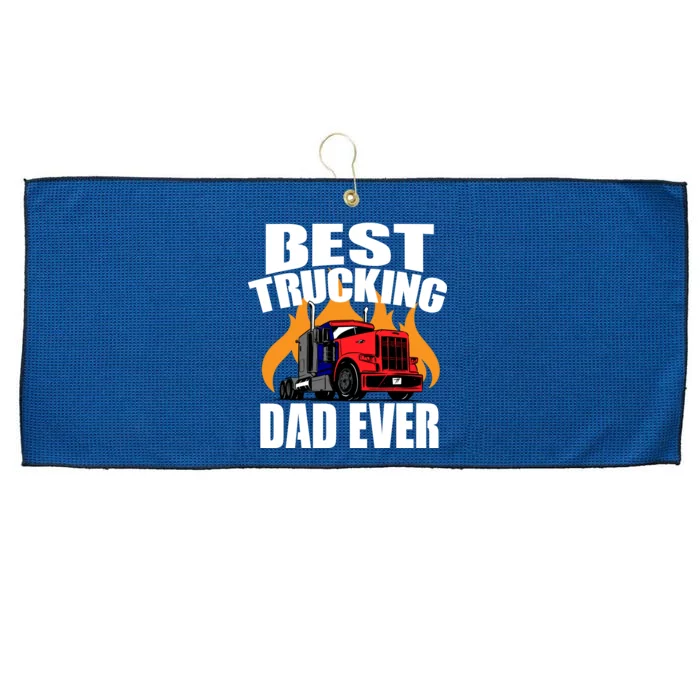 Best Trucking Dad Ever Large Microfiber Waffle Golf Towel