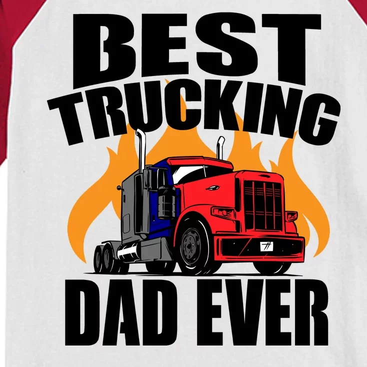 Best Trucking Dad Ever Kids Colorblock Raglan Jersey