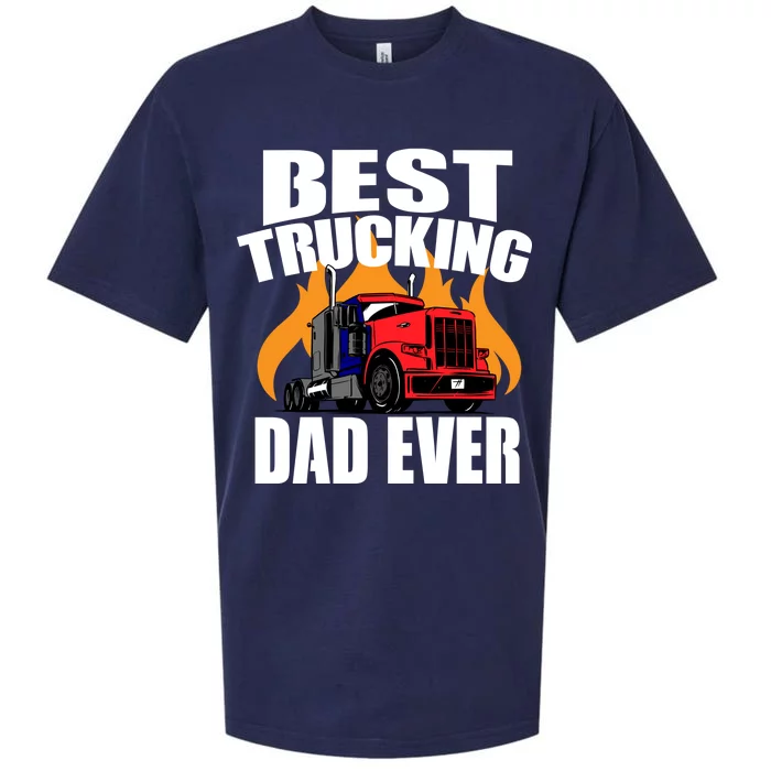 Best Trucking Dad Ever Sueded Cloud Jersey T-Shirt