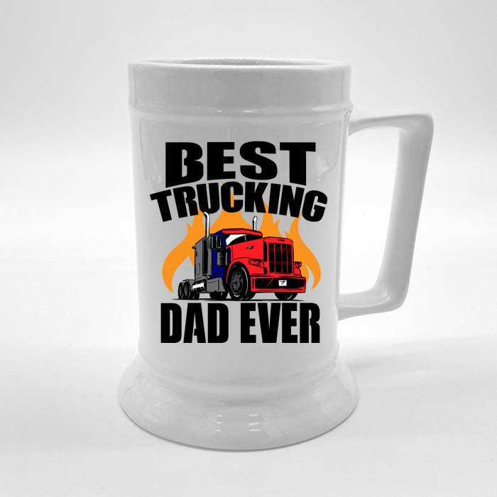 Best Trucking Dad Ever Front & Back Beer Stein