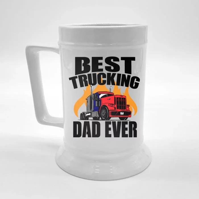 Best Trucking Dad Ever Front & Back Beer Stein