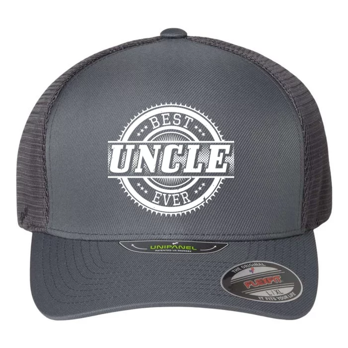 Best Uncle Ever Badge Flexfit Unipanel Trucker Cap