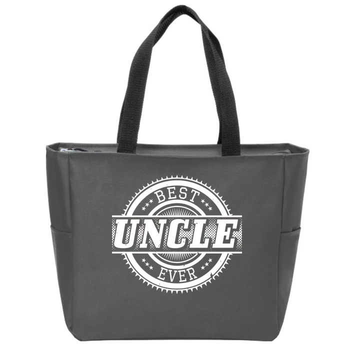 Best Uncle Ever Badge Zip Tote Bag