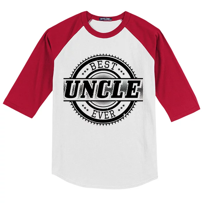 Best Uncle Ever Badge Kids Colorblock Raglan Jersey