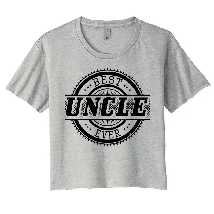 Best Uncle Ever Badge Women's Crop Top Tee